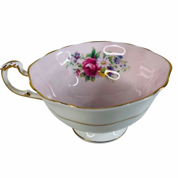 Paragon Teacup & Saucer Bone China Pink Cabbage Rose By Appointment Of Queen VTG - Picture 10 of 12